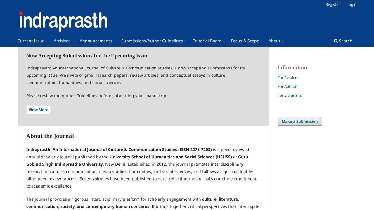 GGSIPU — Indraprasth Journal