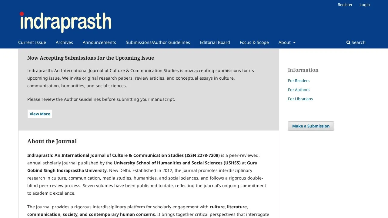 GGSIPU Journal live site